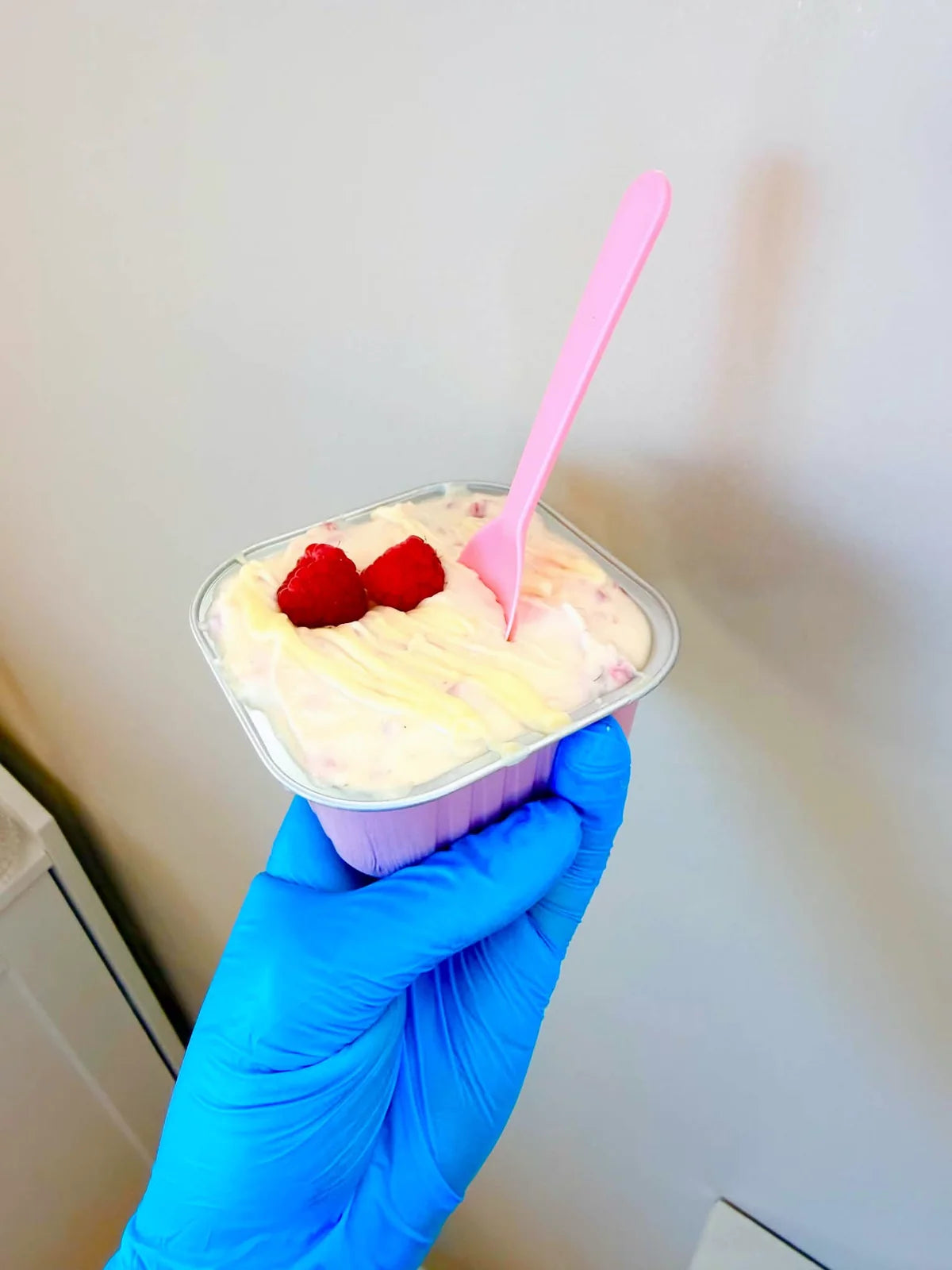 Raspberry and white chocolate shown